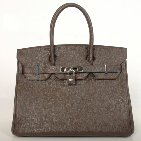 H30BJDBS Hermes Birkin in pelle togo togo 30cm in marrone scuro con